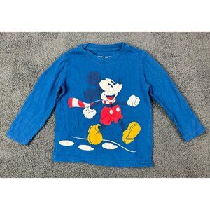 Disney Jumping Beans Blue Mickey Mouse Toddler Shirt 3T Long Sleeve